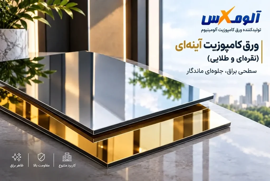 سطح براق ورق کامپوزیت آینه ای