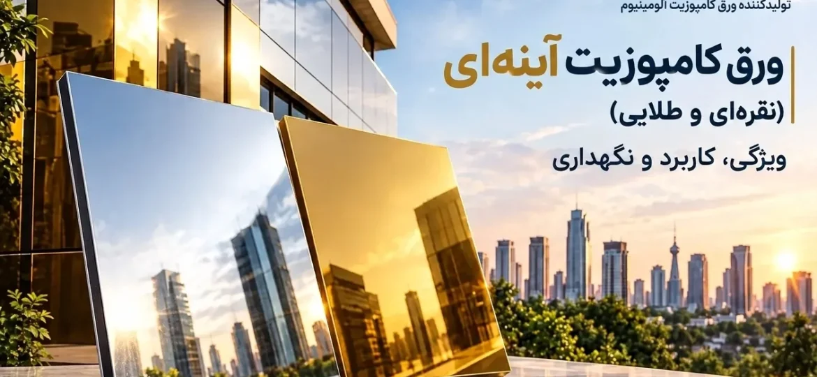ورق کامپوزیت آینه ای طلایی و نقره ای در طراحی مدرن