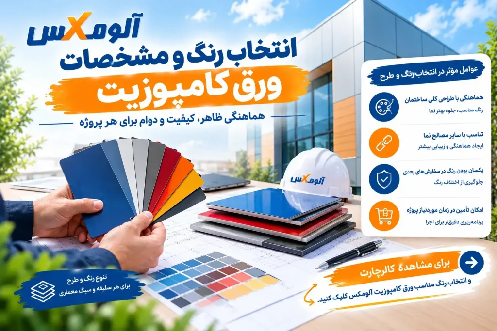 بررسی رنگ و مشخصات ورق کامپوزیت برای پروژه ساختمانی