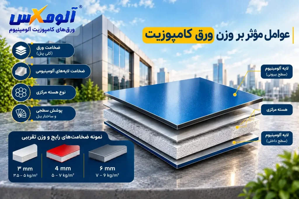 عوامل مؤثر بر وزن ورق کامپوزیت
